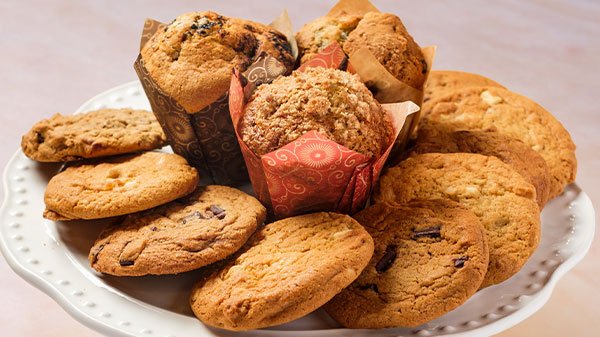 Cookie and muffin platter from the catering menu at The Rosemount Cafe in Toronto.